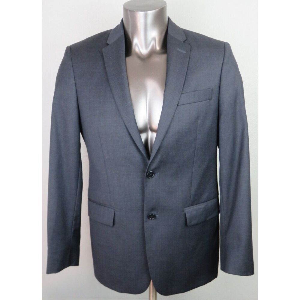 Men John Varvatos USA 2 Button Jacket Size 40R Blue Wool Sport Coat Fully Lined